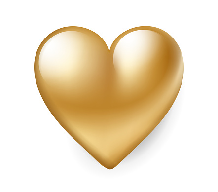 valentine's day golden heart love symbol