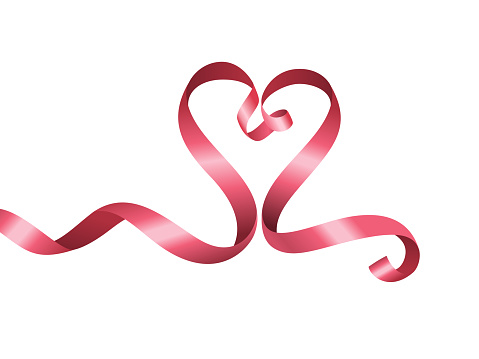 valentine's day red heart love ribbon design