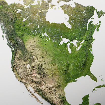 The 3D perspective provides a realistic view of the Earth's surface, highlighting mountains, valleys, and other geographical features. This type of map is particularly useful for educational purposes,