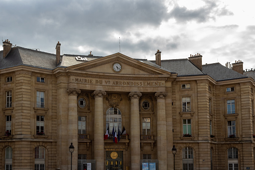 Paris, France - August 14, 2019: City Hall of the 5th District in Paris.