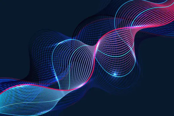 Vector illustration of Abstract wave background. Element for design. Curved wavy line smooth stripe