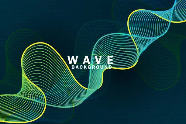 Vector illustration of Abstract wave background. Element for design. Curved wavy line smooth stripe