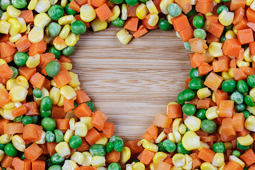 Heart made out of Mixed Vegetables to illustrate the health