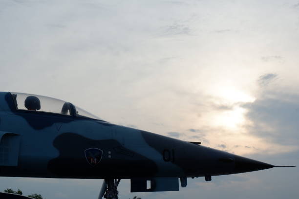 istock Silhouette image of a fighter jet 1976492615