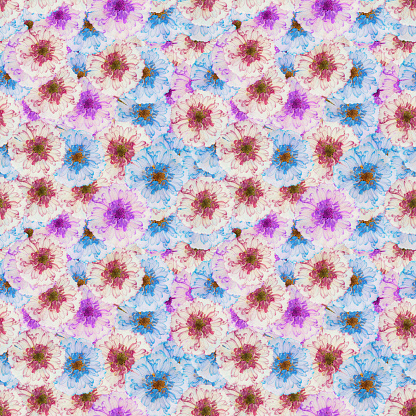 Decorative art-deco design element, floral ornament. Seamless pattern for bandana, shawl, hijab, silk neck scarf. Kerchief design or tablecloth print, scarf, towel. For textile, cotton fabric. Cosmos.