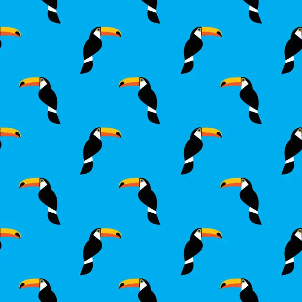 Vector illustration of Graphic Toucans Seamless Pattern