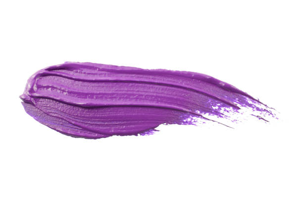 paint smear smudge swatch isolated on white background. Cream makeup texture. Colored cosmetic product brush stroke swipe sample