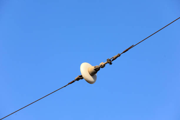 Power transmission equipment in blue sky background
