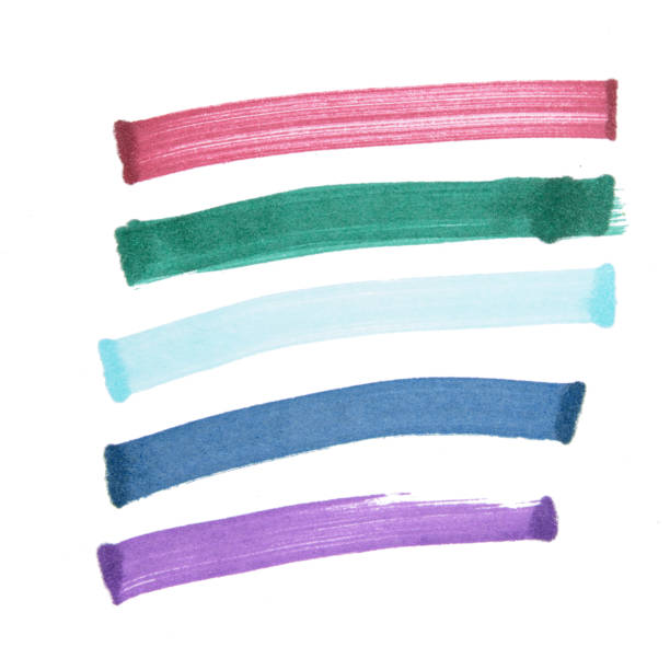 istock Color highlight stripes, banners, brushes drawn with markers. Stylish highlight elements for design. 1976770069