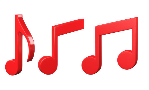 istock Set of melody icon 3D render, isolated on white background 1976804501