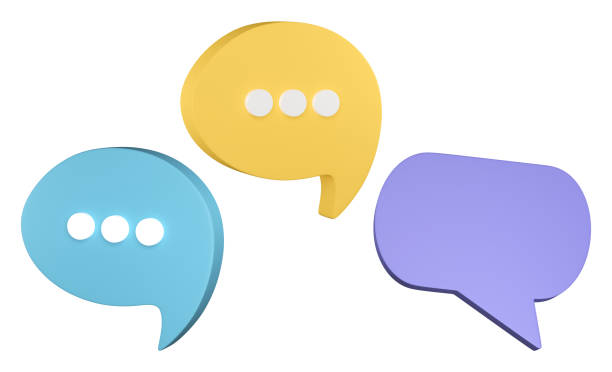 istock Set of speech bubble 3D render, isolated on white background 1976804520