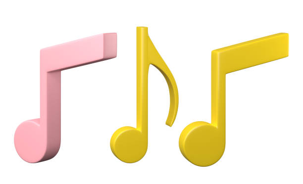 istock Set of melody icon 3D render, isolated on white background 1976805042