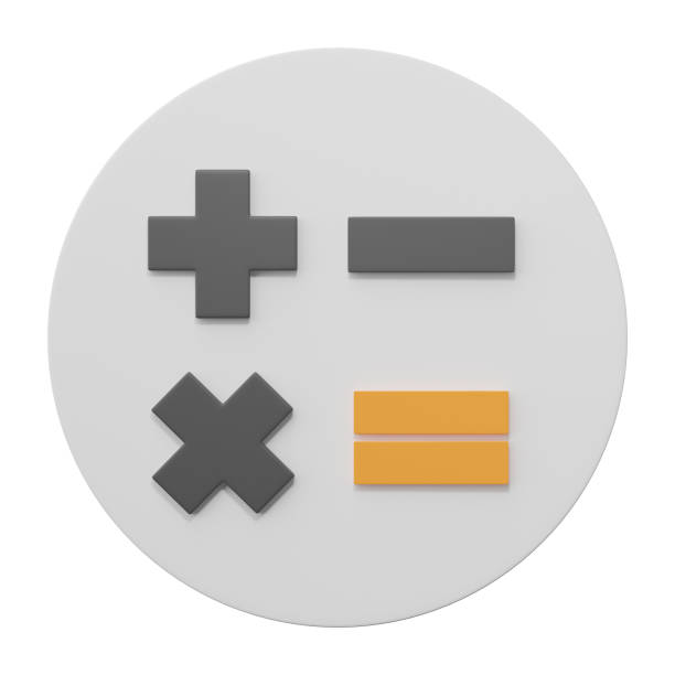 istock 3D render, Calculator icon sign isolated on white background. 1976807137