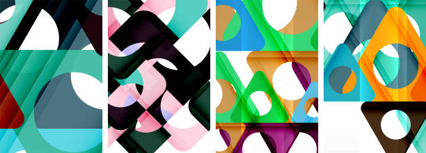 istock Abstract background set, showcasing a dynamic interplay of triangles. Fusion of modern design and geometric allure 1976819742