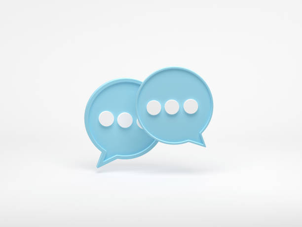 istock 3D rendering, 3D illustration. Speech bubble talk. Chat pictogram or discussion comment symbol on white background. Messenger or online support concept. 1976822339