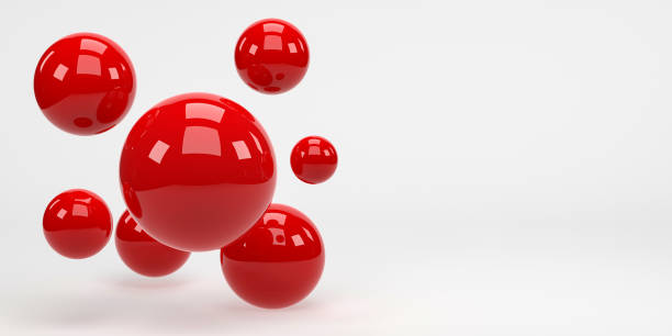 istock 3D rendering, 3D illustration. Flying red spheres ball on white background. Minimal concept. 1976822857