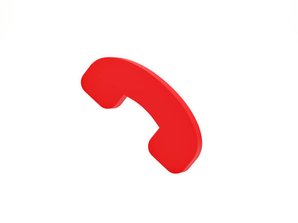 3D rendering, 3D illustration. Minimal phone call symbol on white background. Communication telephone and service support hotline concept.