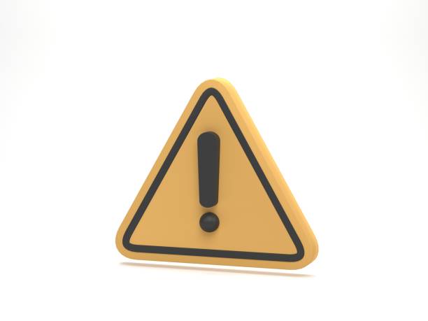 istock 3D rendering, 3D illustration. Warning sign icon on white background. Attention sign icon icon. Danger symbol. exclamation mark symbol. 1976830355