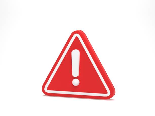 istock 3D rendering, 3D illustration. Warning sign icon on white background. Attention sign icon icon. Danger symbol. exclamation mark symbol. 1976830361