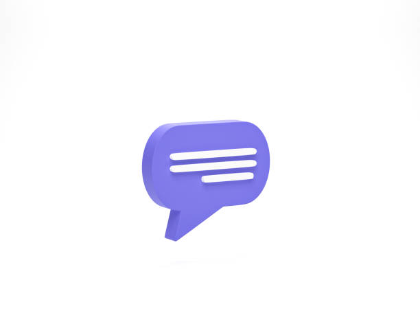3D rendering, 3D illustration. Chat Bubble icons isolated on white background. Talk balloon icon. Speech bubble symbol.