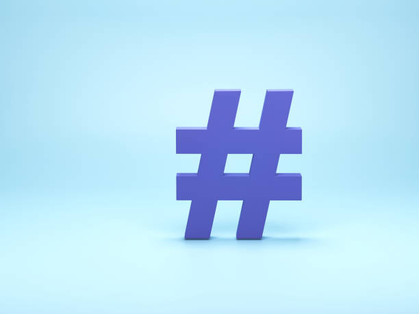 istock 3D render, 3D illustration. Hashtag search link symbol in social media notification icon. Concept of comments thread mention or micro blogging pr. 1976831443