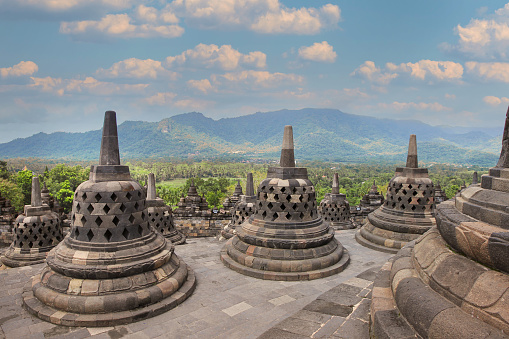 Borobudur the biggest budhist temple, Indonesia