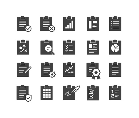 Clipboard Icons - Classic Series