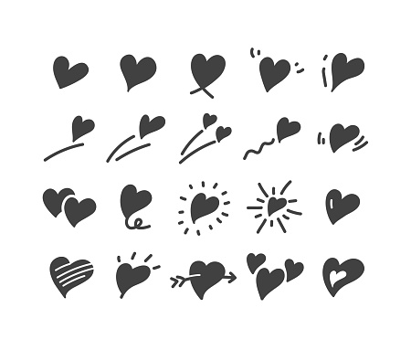 Hand Drawing Heart Icons - Classic Series