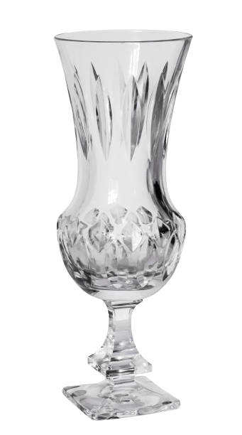 Vaso de cristal canelado do bulbo - foto de acervo