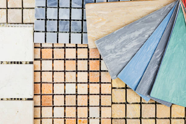 istock Colored samples of ceramic tiles for kitchen or bathroom interior material design of house, floor 1976898710