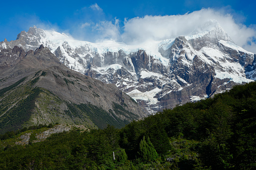 A photo of one segment of the Torres del Paine National Park.