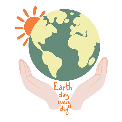 Happy earth day illustration flat design. Vector illustration