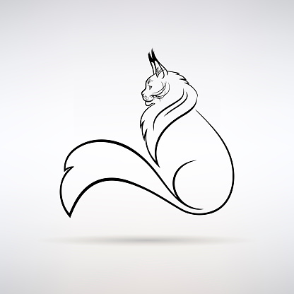 Maine Coon cat silhouette icon on a light background