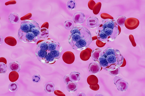 istock T-cell lymphoma cells in the blood flow - isometric view 3d illustration 1976917021