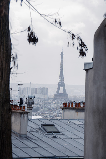 Views around the city of Paris of the Eiffel tower