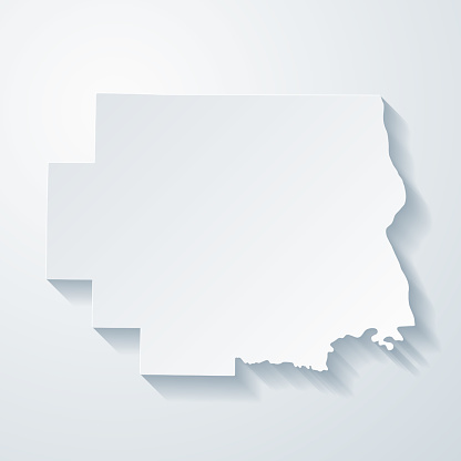 Ilustración de Condado De Lincoln Misuri Mapa Con Efecto De Corte De