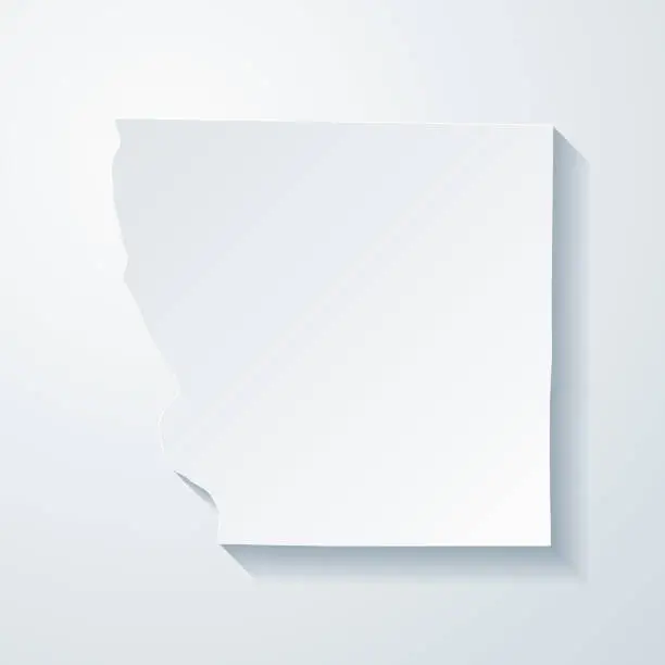 Vector illustration of Adams County, Illinois. Map with paper cut effect on blank background