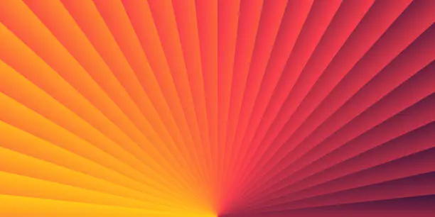 Vector illustration of Abstract design with Light rays and Orange circular gradient - Trendy background