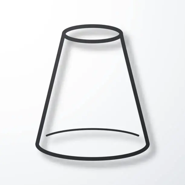 Vector illustration of Cone. Line icon with shadow on white background