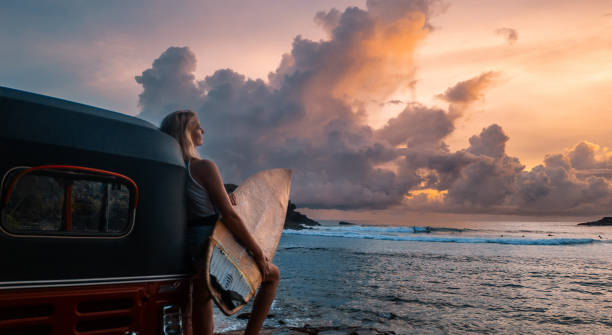 Surfing in Sri Lanka, Hiriketiya.