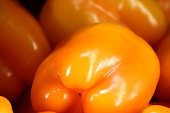 Close up of orange paprikas