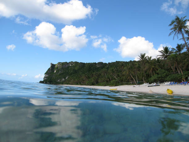 [Guam] Guam's sandy beaches seen from the sea.
