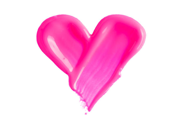 Abstract heart-shaped background mixing red and white paints