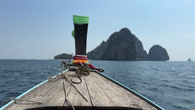 Beautiful ride by long tail boat to the tropical island