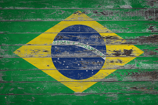 Flag of Brazil. Waving national flag of Brazil