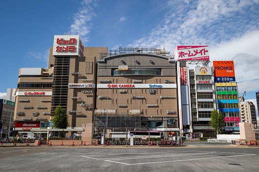 Toyotashi, Aichi, Japan cityscape on the Yahagi River.