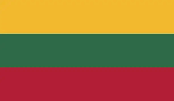 Vector illustration of Lithuania Flag Vector Design Stock Illustration