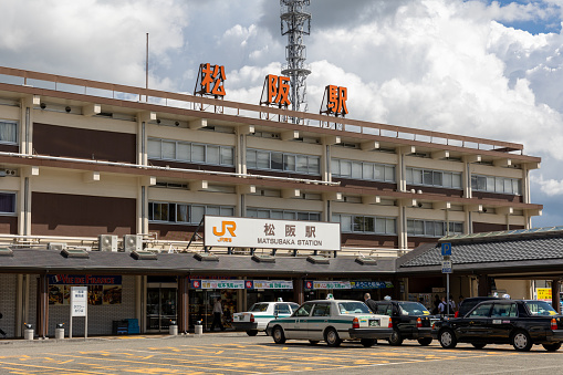 Matsusaka, Japan - October 10, 2023 : Matsusaka Station in Mie Prefecture, Japan. It operated jointly by JR Central and Kintetsu.