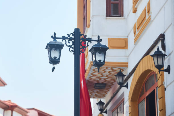 Urban decor, vintage street lighting.