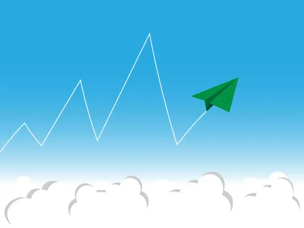 Vector illustration of Stock market flight